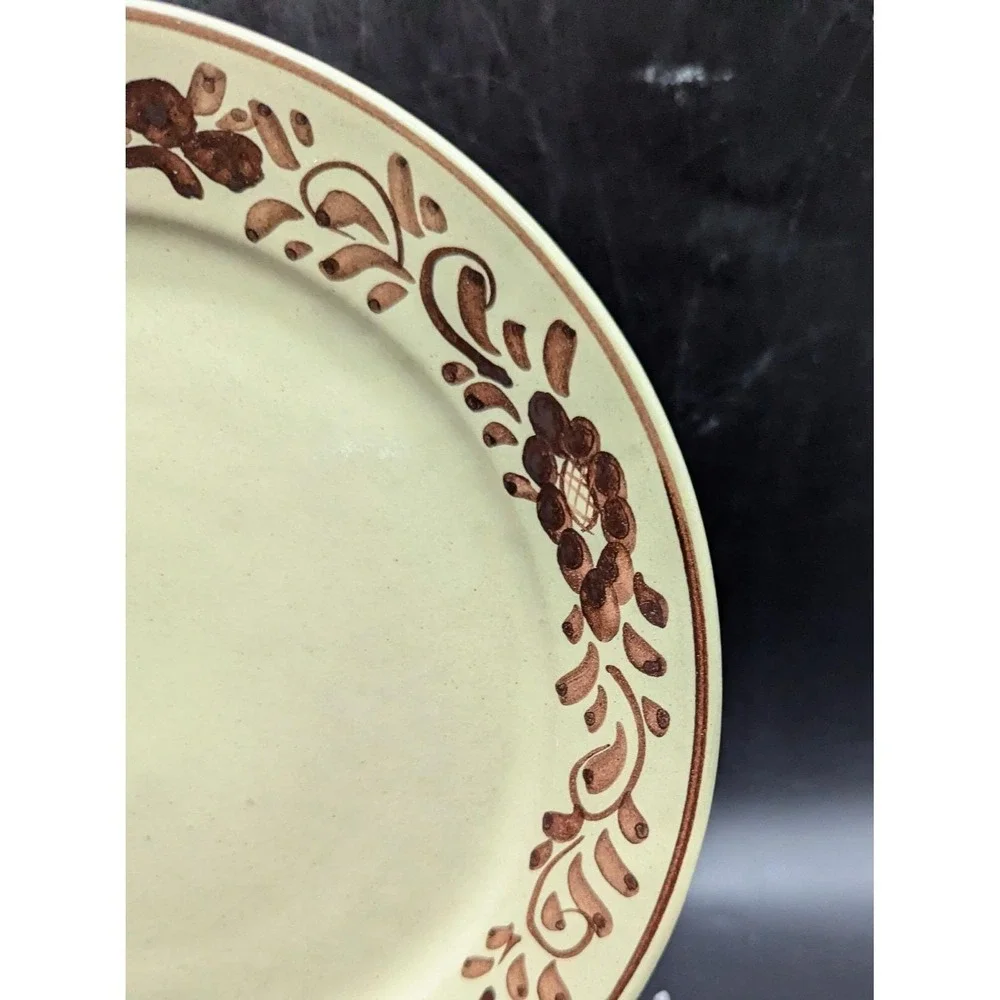 Set/4‎ Mid Century Stoob Pottery Austria Salad Dessert Plate Yellow 8.5